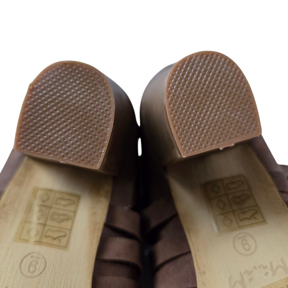 Mi.iM URBAN‑05 Brown Woven Strap Ankle Booties Stacked Heel Size 9 NIB - Picture 6 of 16
